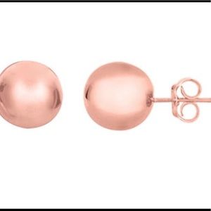 1/3 Solid 14K Rose Gold 4mm Ball Stud Earrings